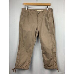 DKNY Jeans Womens Beige Capri Pants With Tie Hem - Size 6